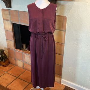 Lou & Grey Sandwashed Midi Pocket Shirtdress, size S